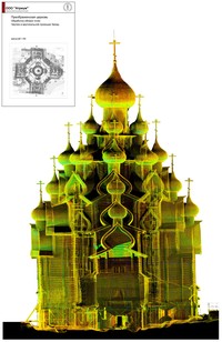 фото 3. 3D-модель по итогам сканирования Преображенской церкви, 2010–2011гг.
