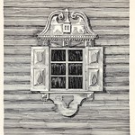 Л. 13. Дом Клопова, д. Потаневщина. Окно с наличником. Конец 1940-х гг.
