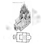 Церковь Троицы Клименецкого монастыря. План, аксонометрия. Реконструкция 3-го этапа строительства