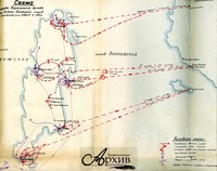 Схема похода I партизанской бригады на Большой Климецкий остров Заонежского района КФССР в 1942 г.