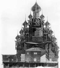 Преображенская церковь в разрезе, рисунок А.В. Ополовникова