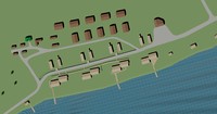3D визуализация планируемой территории посёлка реставраторов (Кукуево)