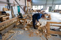 Restoration of logs in the Restoration Complex on Kizhi Island