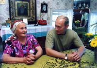 В.В.Путин и М.П.Степанова, 18 августа 2001 г.