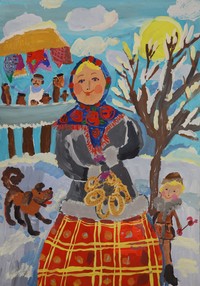 «С ярмарки». А.Сысуева, 8 лет. Н.Бачурина. 2 место — конкурс «Народные праздники традиции и современность»