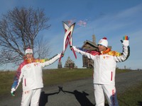 Olympic Torch relay on Kizhi Island, October, 2013