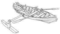 Рис.3. Лодка с поплавком-оплотиной (рисунок А.П.Скворцова) 