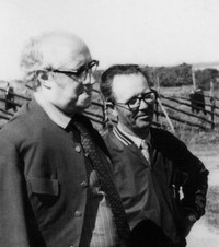 А.Т.Беляев с музыкантом М.Л.Ростроповичем на о.Кижи. Фото 1970 гг.
