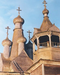 Одигитриевская церковь «шатер на крещатой бочке»,  с.Кимжа, Мезенский район, 1709. Фото Н.Чеснокова, 2006 г.
