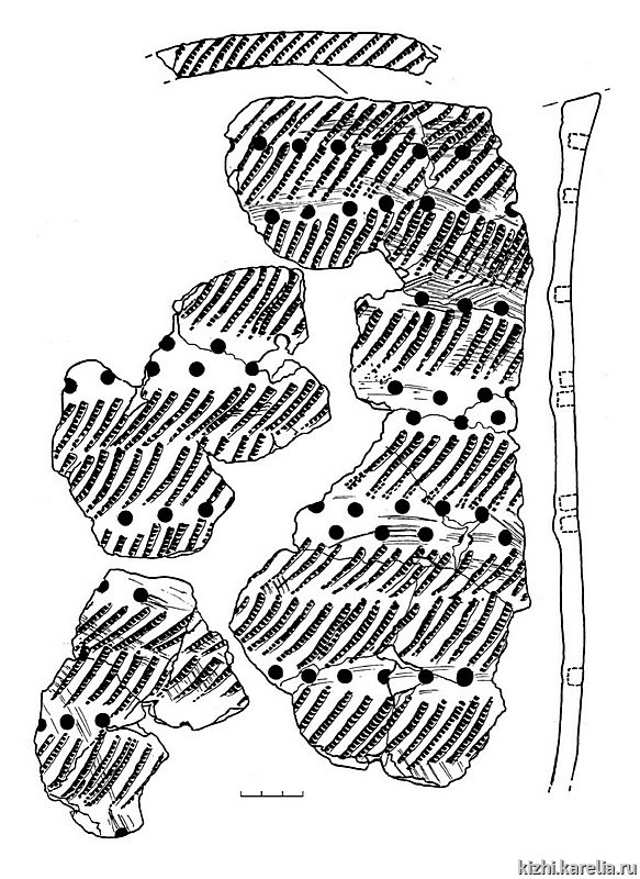 Рис.243. Гребенчато-ямочная керамика из поселения Вожмариха 4 (раскоп 2)