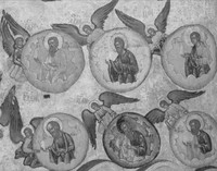 Рис. 5. КП-106-12. Икона «Успение Богоматери», фрагмент «Прибытие апостолов»