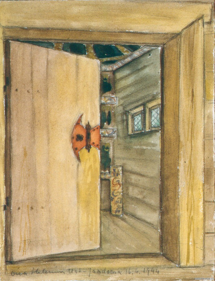 Дверь часовни в д.Усть-Яндома. 16 июня 1944 г.