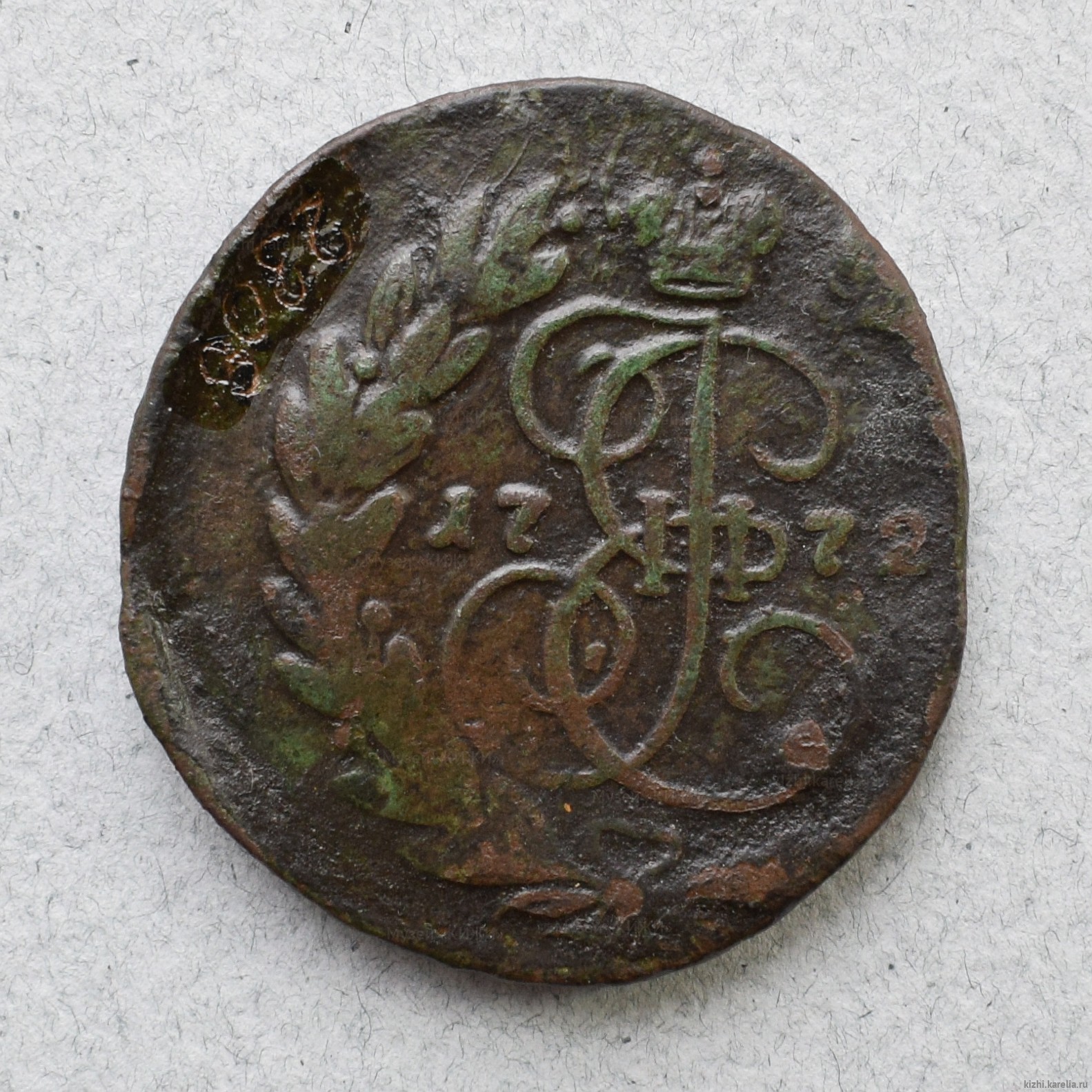 Монета. Две копѣйки. 1772 г.