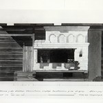 Л. 4. Дом Лепсина, д. Кузнецы. А.В. Ополовников, 1949 г. Печь – вид спереди (обмер)