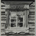Л. 22. Дом Птицына, д. Корбозеро. А.В. Ополовников. 1947 г.(?) Наличник окна