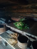«Ивановский веник» в бане у дома Ошевнева на острове Кижи