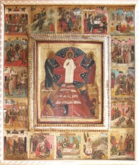 Икона «Преображение Господне» с клеймами из иконостаса Спасо-Преображенского храма острова Кижи, XVII в.