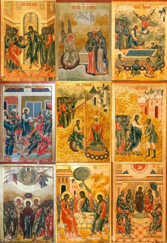 «Пасхальный цикл» икон праздничного ряда иконостаса Преображенской церкви на о. Кижи. Первая четверть XVIII в.