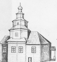 1. Рисунок церкви из метрики 1887 г.