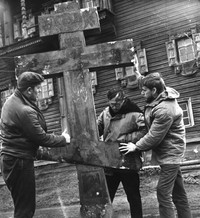 С.Ямщиков, Б.Гущин, Г.Ланкинен. Сенная Губа. Фото 1967 г.