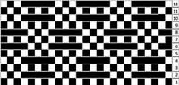 Рис. 7. Схема ткачества на 6 подножках «шашечки» - уточная стяжка