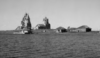 Вид на деревню Погост и ансамбль церквей с юго-запада. 1943 г. Финский военный фотоархив SA-Kuva
