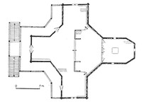 Рис. 2. Реконструкция Преображенской церкви на 1714 г. Исполнитель Ларс Петтерссон. План, горизонтальная проекция