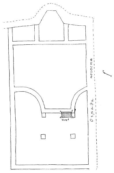 Рис.1. План видимых на поверхности остатков фундамента Троицкого собора на Кижском погосте