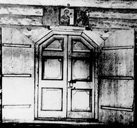 Рис.13. Преображенская церковь. Центральный портал. 1943 г. Фото О.Хелениуса