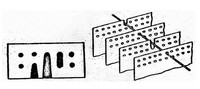Рис.2. Типы вырезок для кодирования признаков на двухрядной перфокарте
