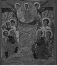 Илл. 2. Вознесение. Фрагмент иконы миниатюрного иконостаса из Водлозерско-Ильинского погоста.