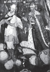 Иисус Навин и князь Владимир. Фрагмент иконы «неба»  (Ларс Петтерссон, 1944)