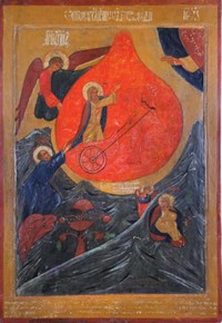 Огненное восхождение пророка Ильи 1660 г. Заонежская мастерская (каталог, №19)