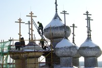 Реставрация глав Покровской церкви