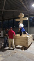 Студенты Всероссийского центра музея «Кижи» создали копию поклонного креста из деревни Кургеницы!