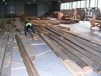 General view of the assembly department. The Church floor is being apportioned for the restoration