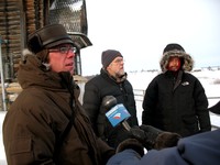 Fig.17. ICOMOS/UNESCO mission experts on Kizhi pogost. February 2011