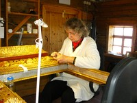 Fig.16. Restoration of the iconostasis frame on Kizhi in the museum workshop