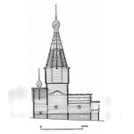 Часовня в д.Яндомозеро. Продольный разрез. Реконструкция 1-го этапа строительства