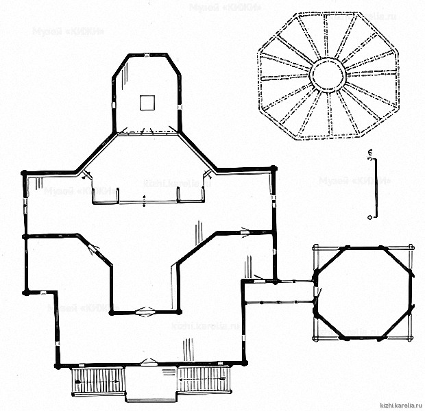Преображенская церковь на о.Кижи. План. Реконструкция 2-го этапа строительства