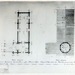 Л. 30. Часовня Архангела Михаила. Тех. арх. В.А. Крохин. План часовни и кровли (обмер). 1950 г.