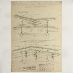Чертёж (кроки). Продольный и поперечный разрезы по перекрытию над конструкцией потолка «небо»
