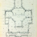 л. 8. Преображенская церковь. Архитекторы Б.В. Гнедовский, Л.М. Лисенко. 1947 г. План (обмер)