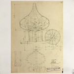 Чертёж (кроки). Купол, барабан и бочка на юго-западной стороне. Разрезы