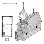 Часовня в д.Истомино. План, аксонометрия. Реконструкция 3-го этапа строительства