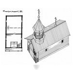 Часовня в д.Масельга. План, аксонометрия. Реконструкция 4-го этапа строительства.