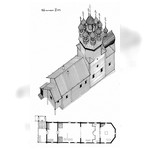 Покровская церковь на о.Кижи. План, аксонометрия. Реконструкция 4-го этапа строительства