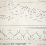 Л. 15. Дом Бровина, д. Онежаны. Тех. арх. Д.Г. Сафонова. 1949 г. Шаблон консоли и резной доски крыльца (обмер)