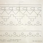 Л. 17. Дом Бровина, д. Онежаны. Тех. арх. Д.Г. Сафонова. 1949 г. Шаблоны балконной и крыльцевой резных  досок (обмеры)