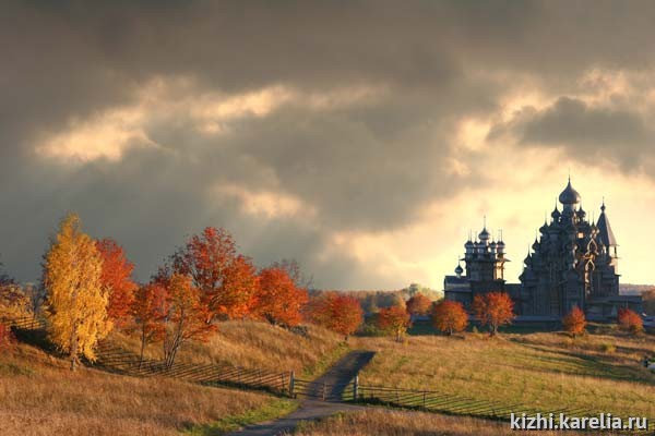 Осень, бабье лето на острове Кижи